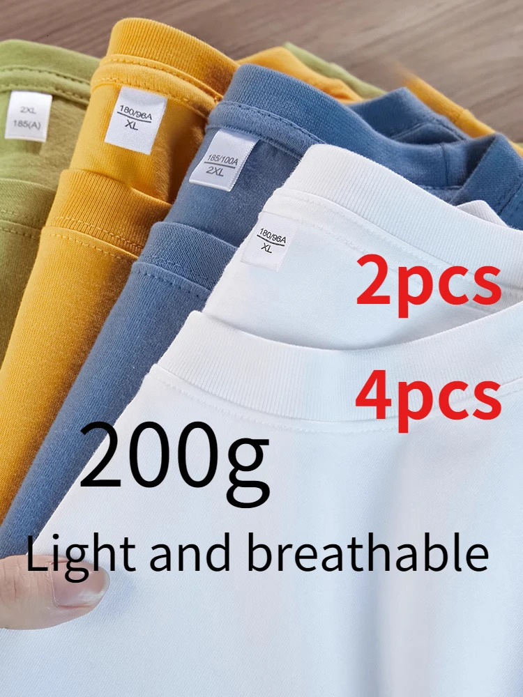 Spring American Heavy Pure Cotton Solid Color Mens Long-sleeved T-shirt Mens Clothing T-shirt Autumn Clothing Bottoming Shirt 250724