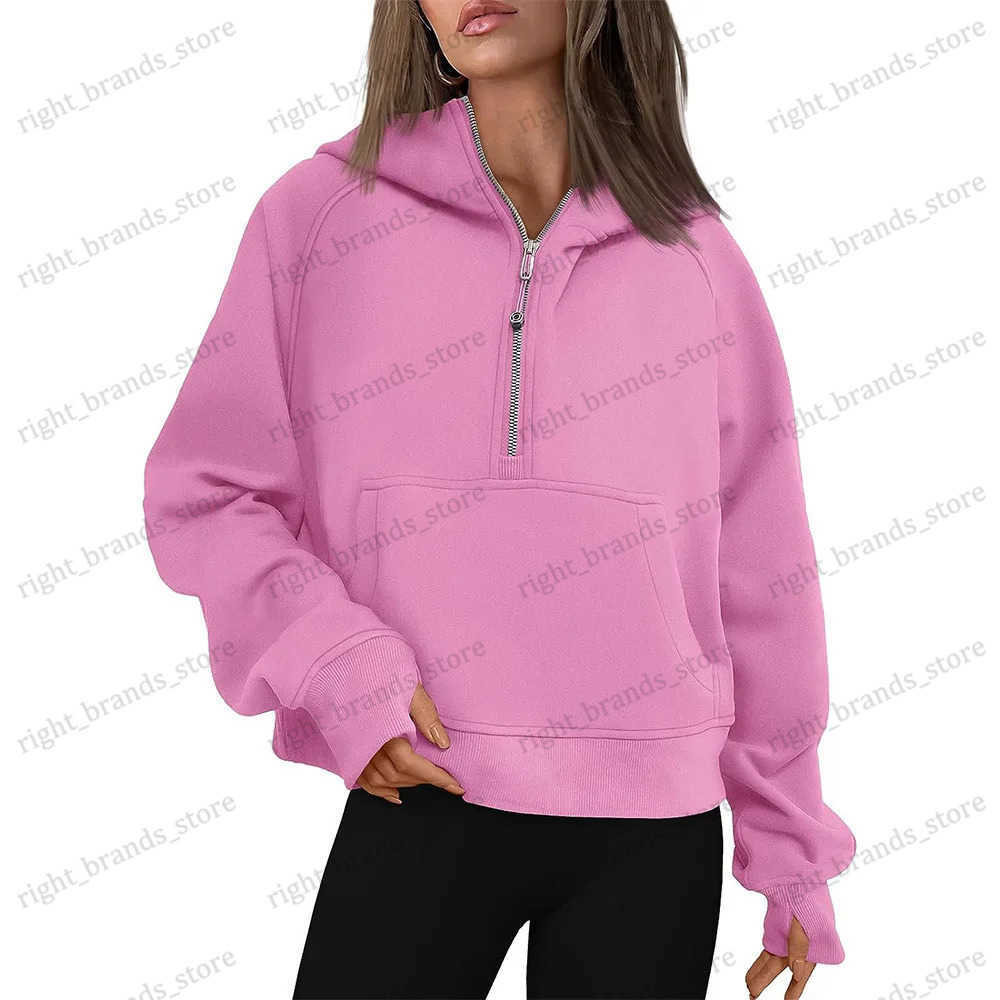 Half Zip Sweatshirts Cropped Hoodies Fleece Womens Quarter Zip Up Pullover Sweaters Fall Outfits 2024 Winter Clothes T250725