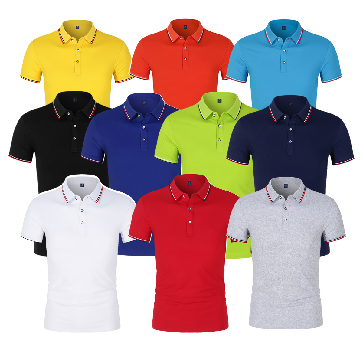 2025 Men's Spring Summer Polo Shirt With Intercolor Collar and Short Sleeve Customized FashionSlim Fit Breathable