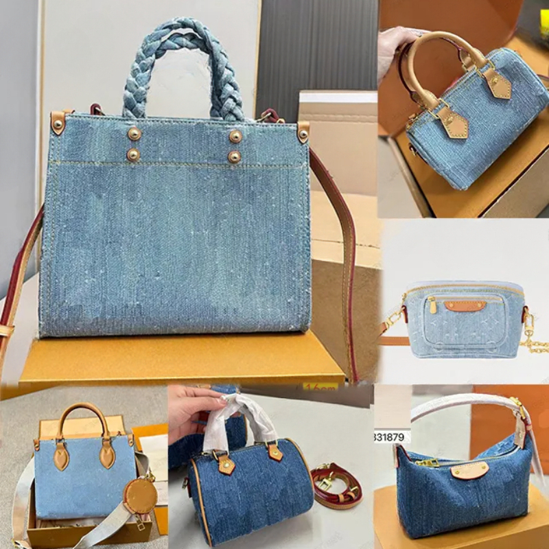 2026 Denim Shoulder Bags For Women Luxury Designer Purses and Handbags Blue Underarm Hobos Casual Street Crossbody Totes 222