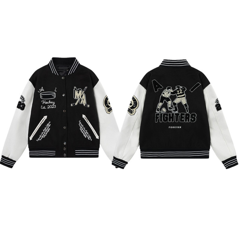amirijackett stand collar men jacket varsity jacket designer jacket autumn winter mens jacket outdoor fashion coat school casual jackets y2k jacket
