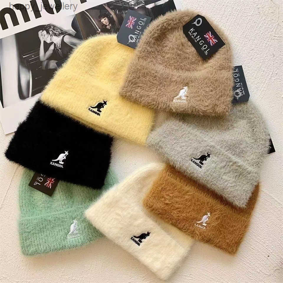 Kangaroo Mink Fur Plush Warm Casual Beanie Hat Versatile Knitted Hat Autumn Winter New Cold Hat for Adults T250725