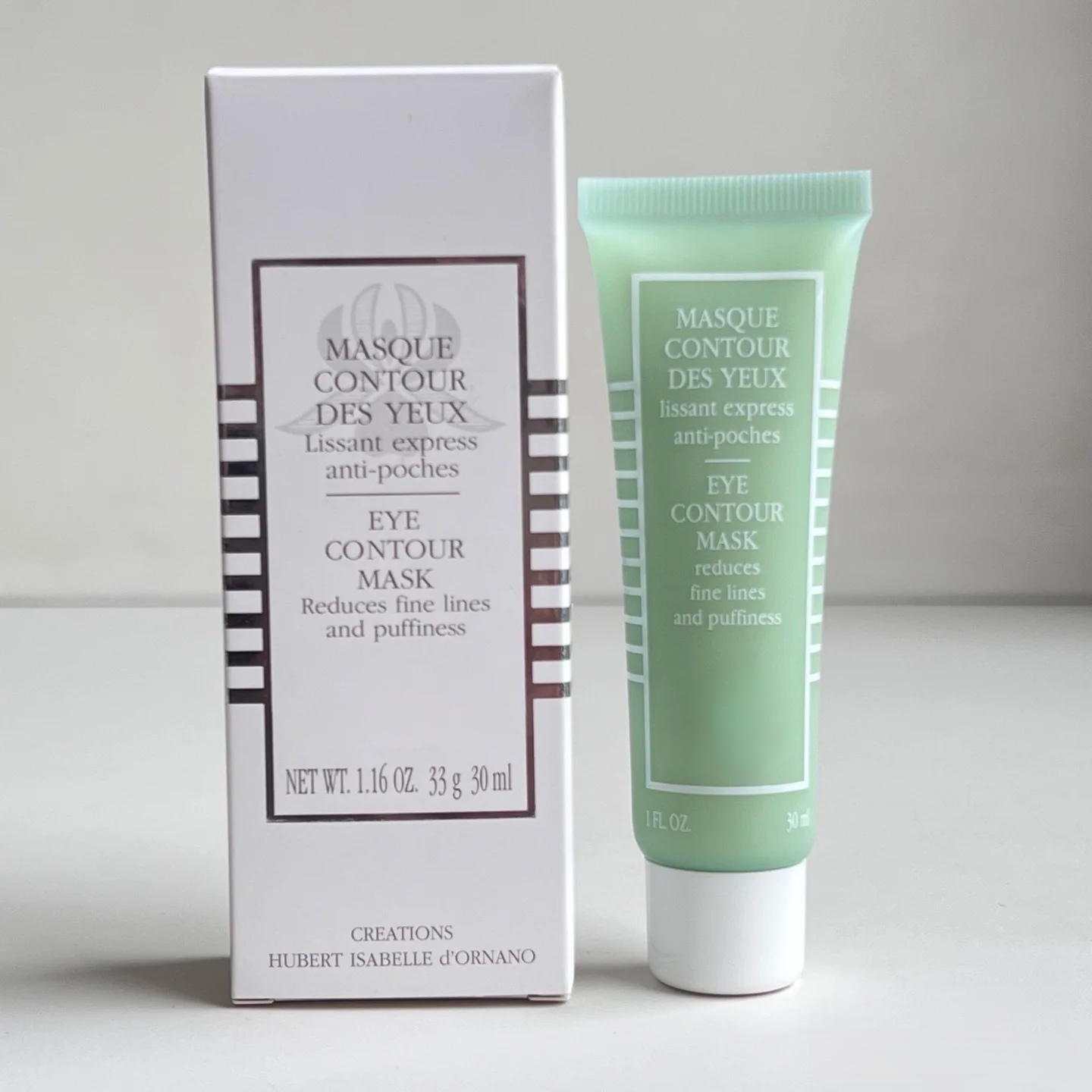 30ml Eye Mask Eye Contour Mask Eye Care Green Tube MASQUE CONTOUR DES YEUX Reduces fine lines and puffiness Hydrating 33g Face Skin Care High Qua-image-404029033