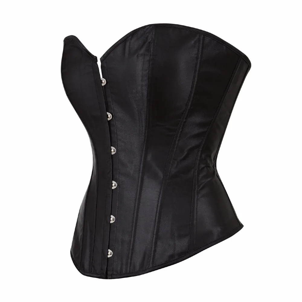 Caudatus Black Corset Top Plus Size Bustiers Overbust Satin Sexy Costume Corselet Brocade Vintage Style Bridal Korsett Women 250721