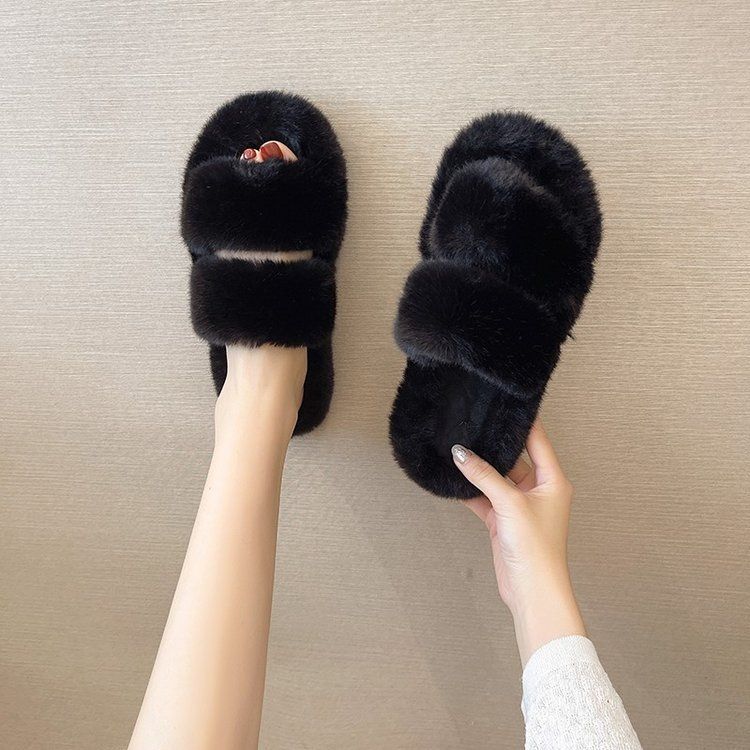 free shipping cotton slippers designer shoes new fur slippers autumn winter indoor household cotton slippers for warmth thick bottom plush slippers
