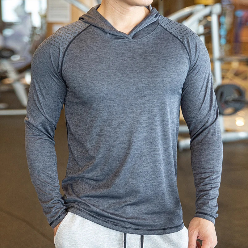 KAMB Mens Jacket Hoodies Long Sleeve T-shirts Running Training Clothes Quick Dry Breathable Sports T Shirt For Men250723250723