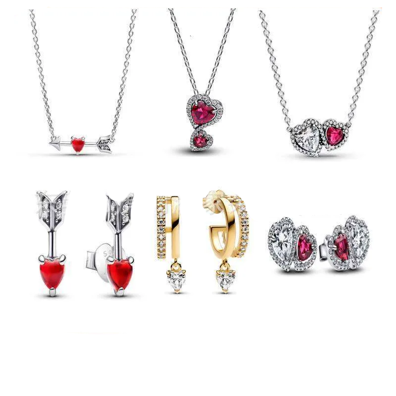 Ensemble de bijoux cœur de style japonais-coréen, collier pendentif cœur en cuivre avec chaîne serpent - 40 cm, acier inoxydable rhodié, boucles