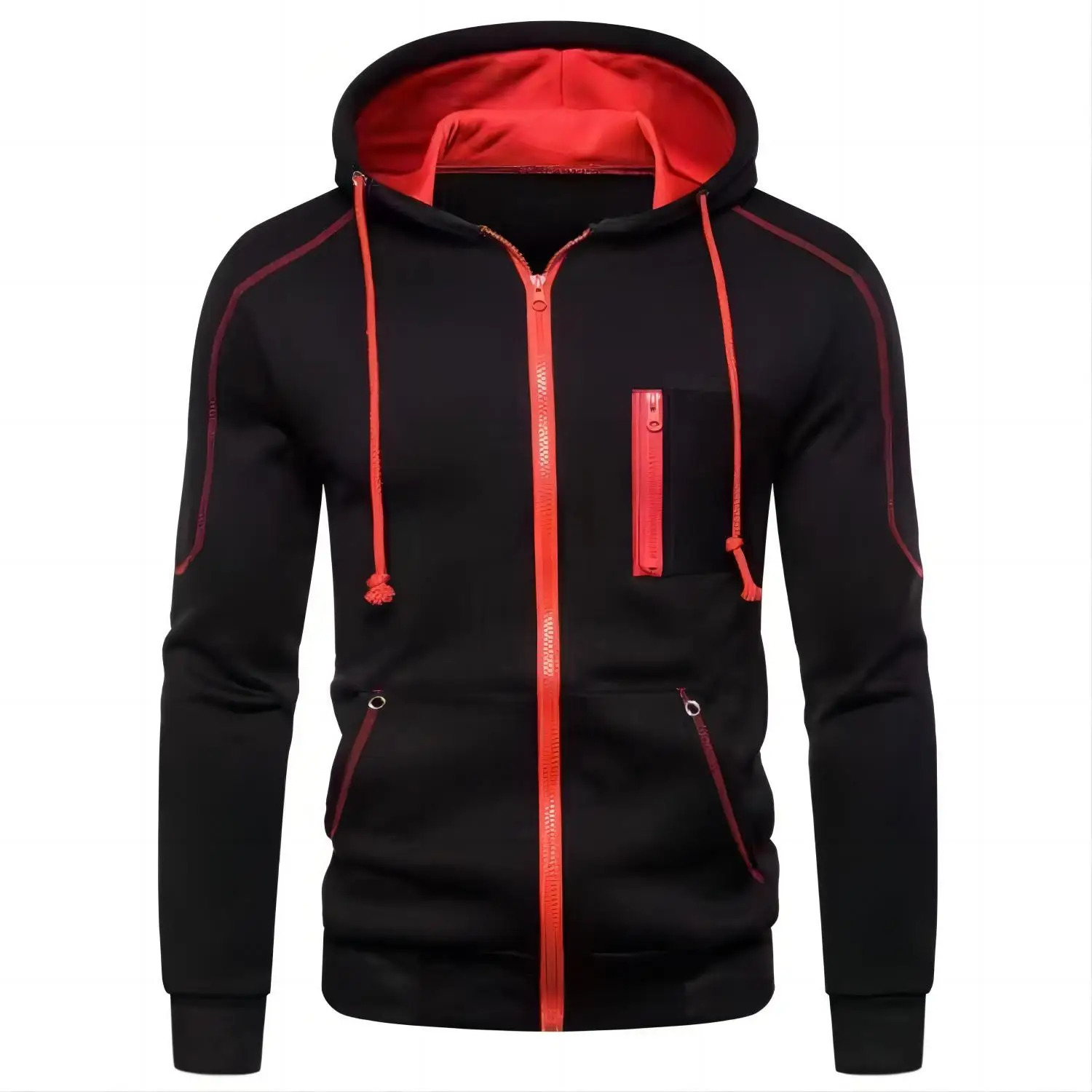 2024 Mens Hoodie Jacket Streetwear Long Sleeve Sweatshirts Zipper Hooded Pullover Male Sportswear Men Clothing Streetwear250723250723