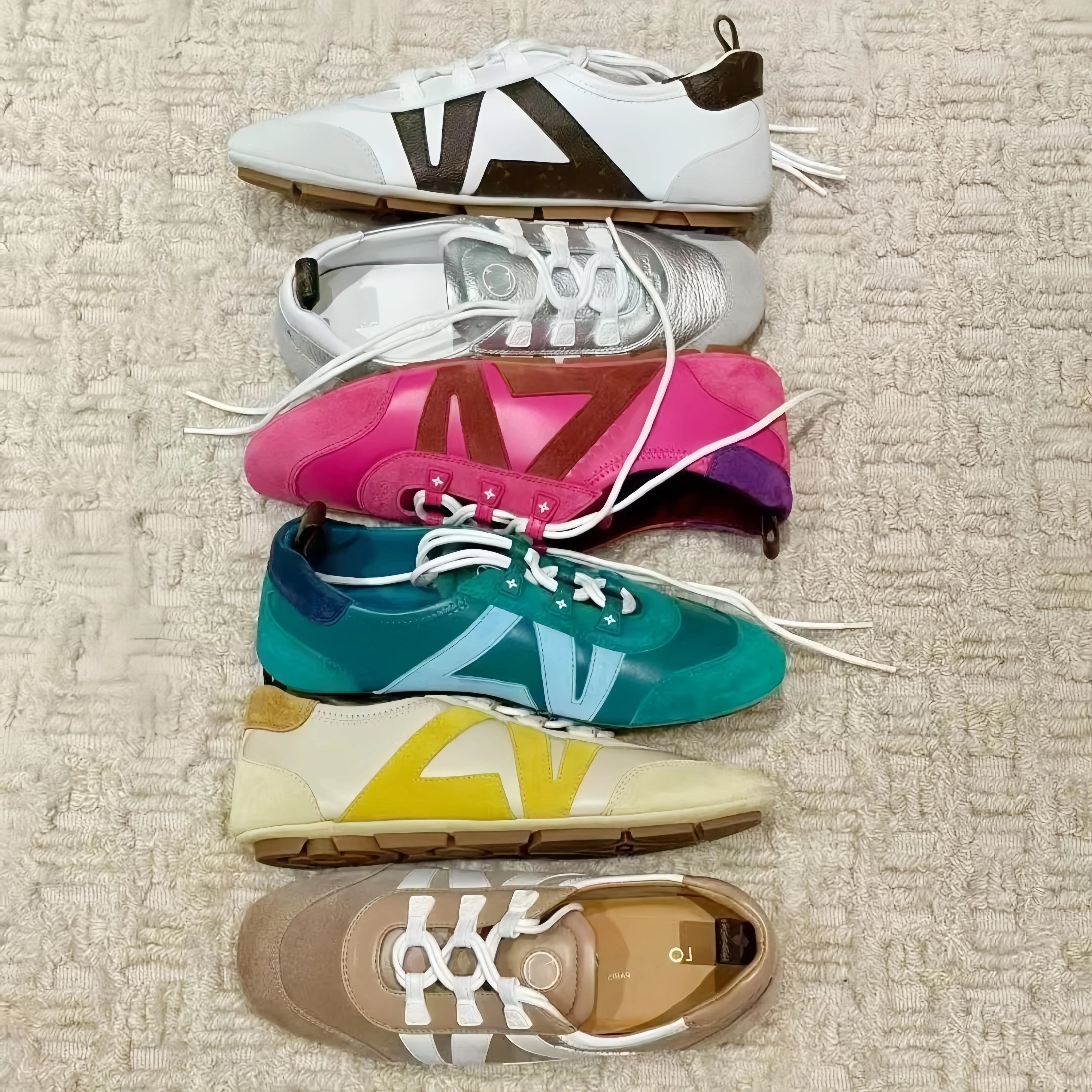 10a Outdoor sport tennis walk shoes Women german trainer sneakerina Designer shoe Luxury sneaker Sac trainer Casual Gold pink shoe Suede Leather Run