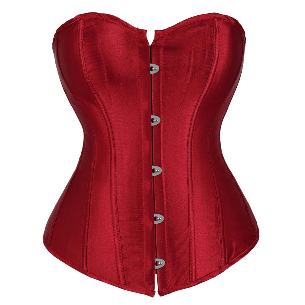 Womens Corset Satin Sexy Plus Size Bustier Gothic Lace Up Boned Gorset Top Shapewear Classic Clubwear Party Club Night Corselet 250721