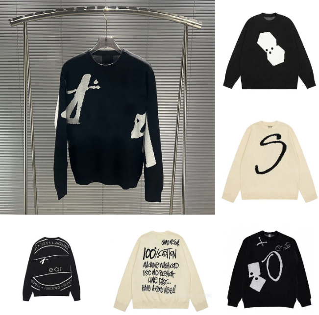 Designer Mens Knitted Sweater Jacquard Letter Pattern Vintage Hip Hop Casual Sports Long Sleeve Sweater Men high quality autumn sweater