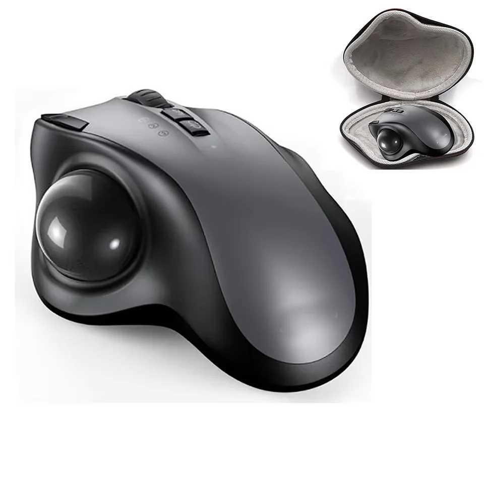 Jomaa Bluetooth Trackball Mouse Wireless Ergonomic Track Ball Mouse Supports 3 Device Smooth Tracking Compatible for PC iPad Z260131-image-1068145280