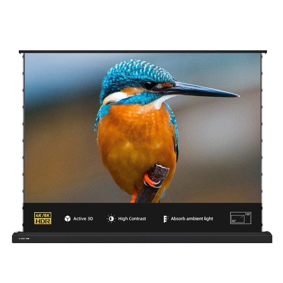 ALR Black Crystal Floor Rising Projection Screen 72-120inch Motorized For Floor Up Electric projector Screen-image-1068121146