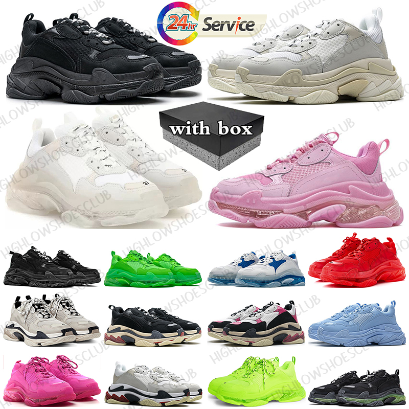 With Box triple s designer sneakers casual shoes mens trainers Pink Black White Blue Red sports runners