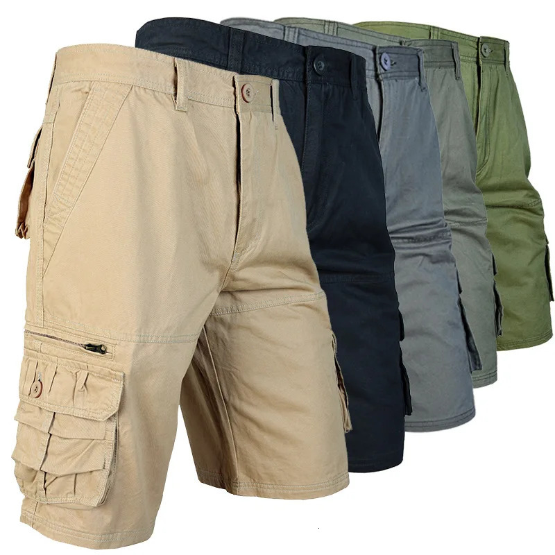 Summer Mens Multi Pocket Tactical Shorts Casual and Durable Waterproof Work Pants Suitable for Outdoor Hiking Trips 250725