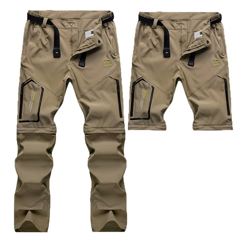 Mens Convertible Cargo Tactical Pants Water Resistant Outdoor Hiking Zip Off Lightweight Stretch Work 250725