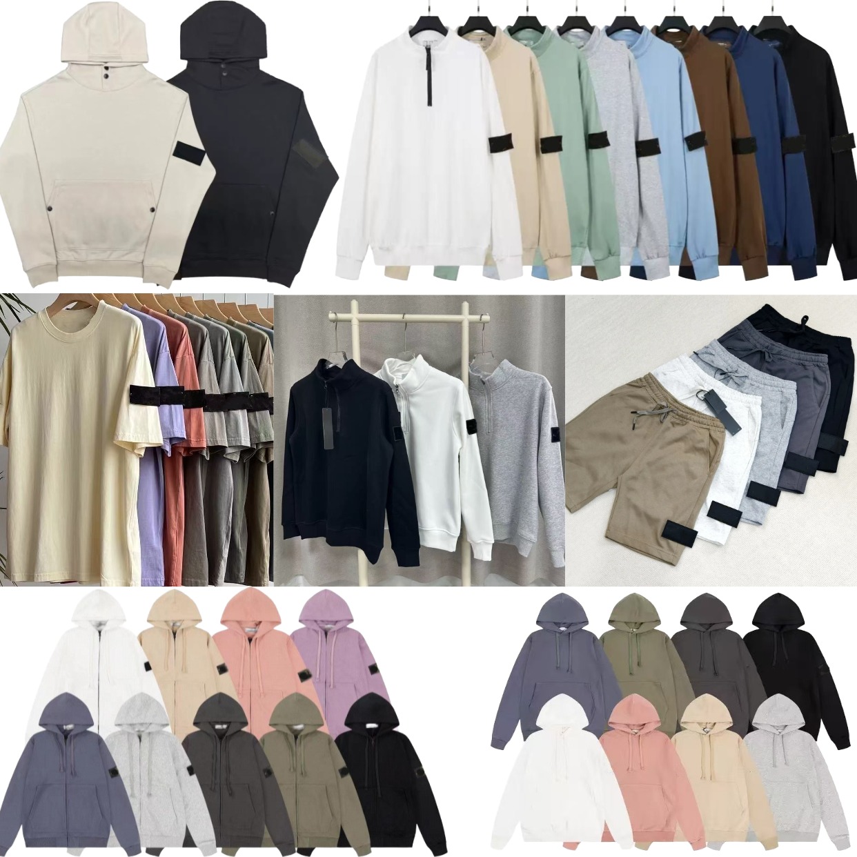 half zip Hoodies Designer Jacket Hoodie Stones Hoodie Long Sleeve Hooded zipper sweater Couple Multi-style color Loose Islands sweatshirt men coat M