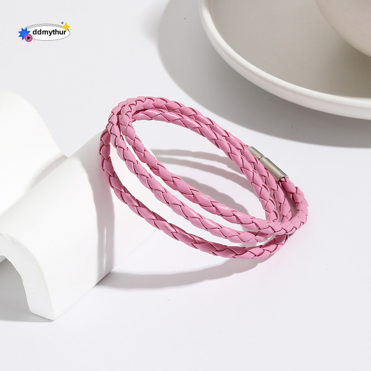 Men's and Women's Handmade Multi-layer Woven Creative Bracelet PU Leather Wristband Small Gift ddmythur