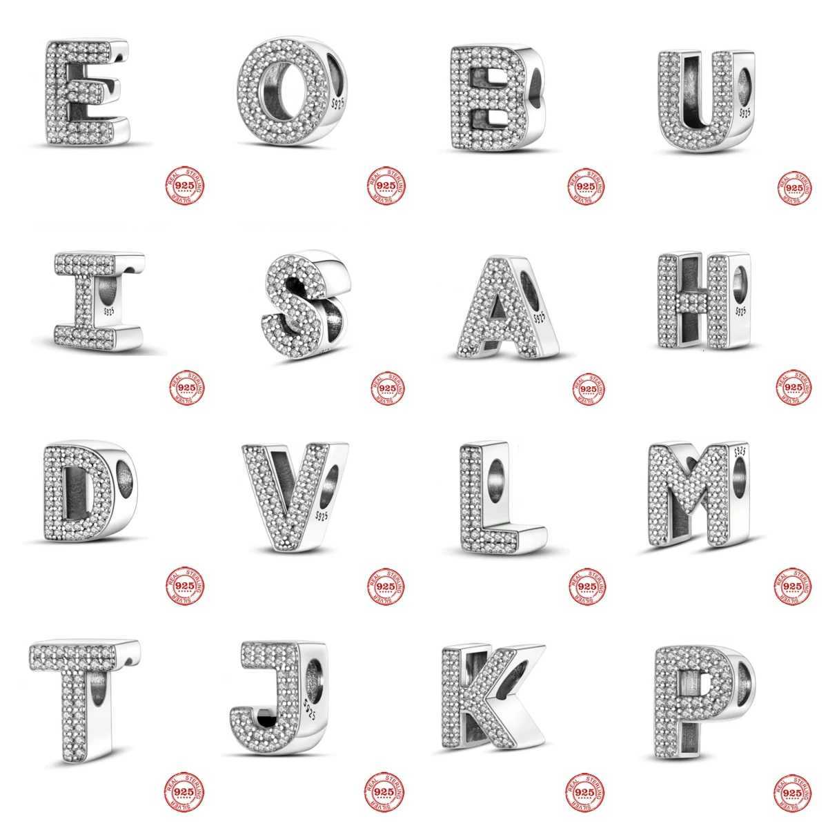 New 925 Silver The 26 Single-sided Full Drilling Letter L O V E D Charm Bead Fits Original Bracelet DIY Women Jewelry XJ250726