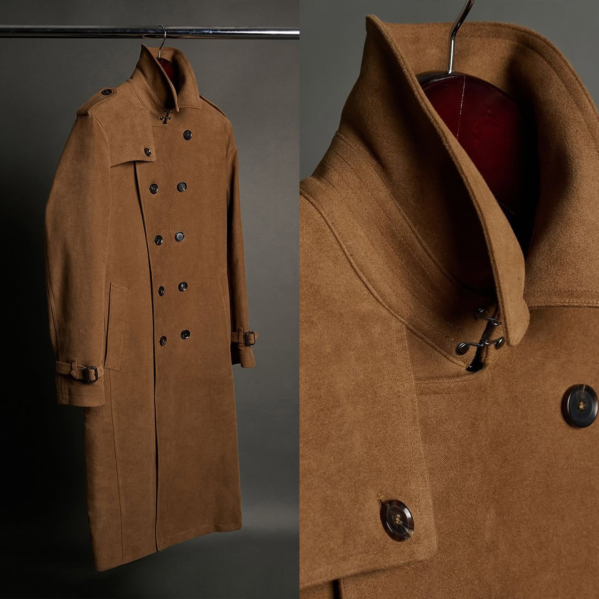 Fashion Woolen Blend Coat Men Oxford Over Jacket Overcoat Double Breasted Long Plus Size Warm Formal Business Costume Customized