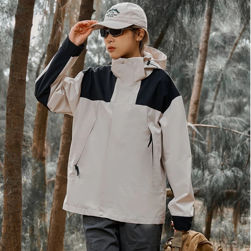 100% Cotton High Quality Windbreaker Jacket Women Outdoor Mountaineering Sports Windproof Waterproof Comfortable Hooded Coat 250725