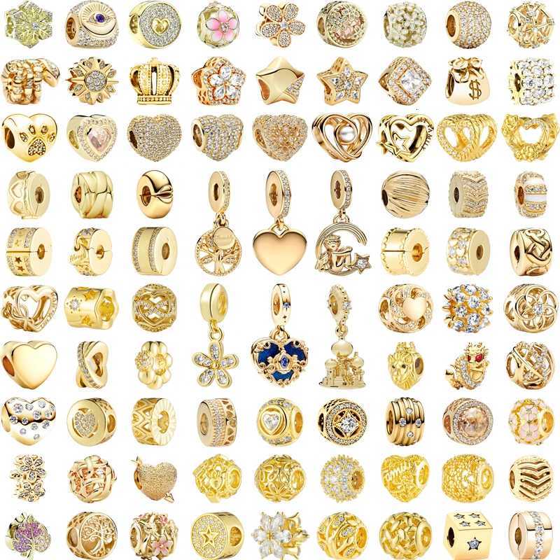 New Sparkling Gold Safety Chain Clip Dragon Flowers Hearts Charm Beads Fit Original 925 Silver Bracelet DIY Women Jewelry Gifts XJ250726