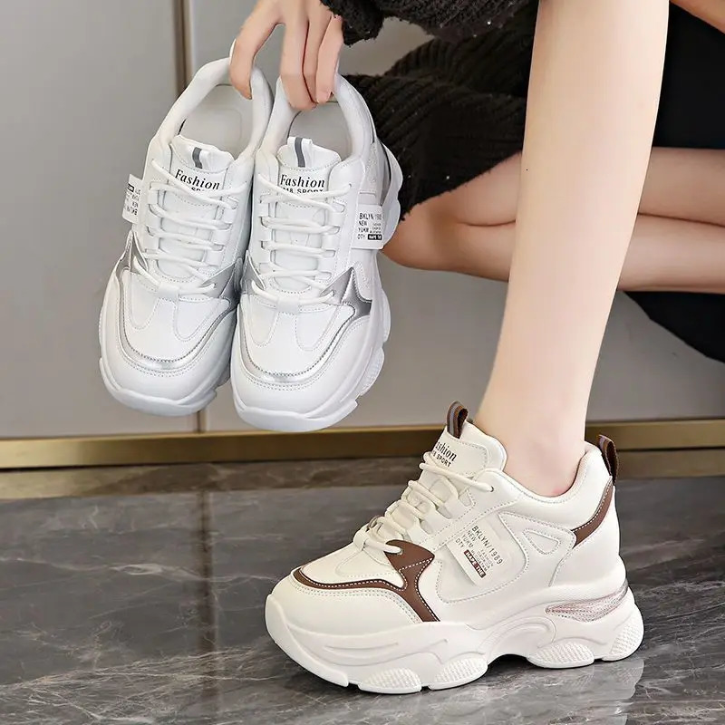 Women Thick Bottom Ultra-light Sneakers Spring Autumn White Sports Shoes Casual Woman Comfort Breathable Running Shoes 250725