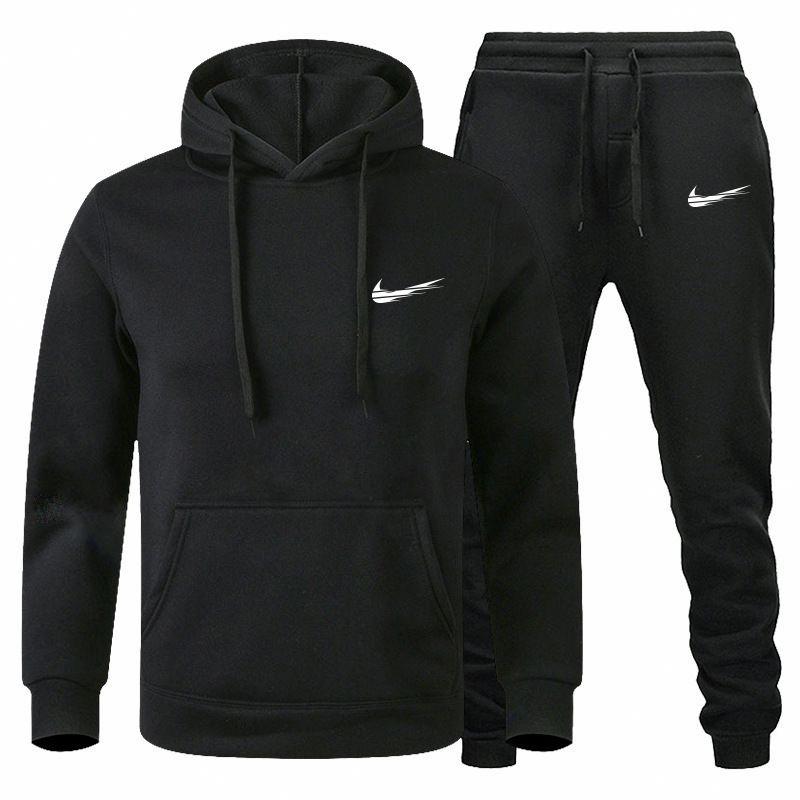 Men's sweater set, European and American style, casual sports sweater, winter fleece, trendy brand, men's sweater pants06
