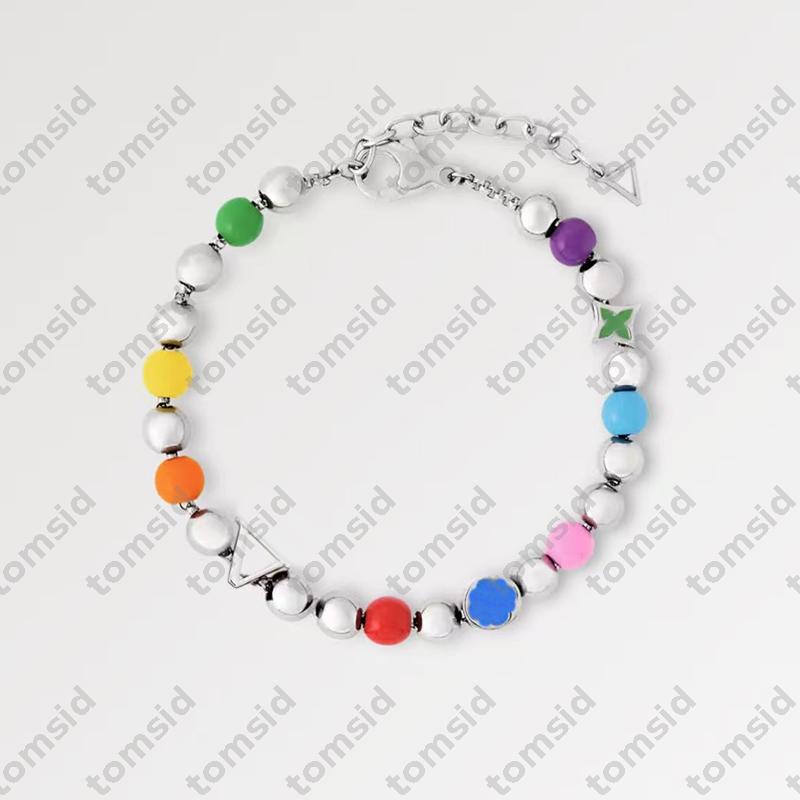 Enamel Pendant Bead Chain Luxury Bracelet Silver Necklace Jewelry Designer For Women Letter Flower Charm Bracelets Canday Necklaces With Box