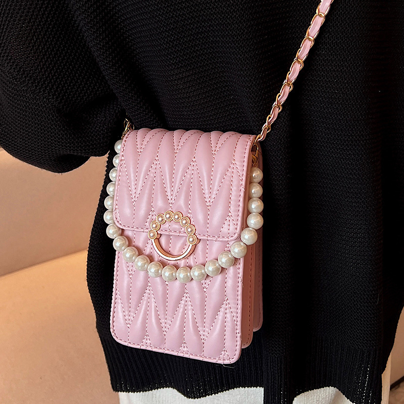 Designer Bag Fashion Bag Mini Bag For Phone Luxury Bag Women 2025 New Trendy Summer Stylish Versatile Pearl Chain Crossbody Bag