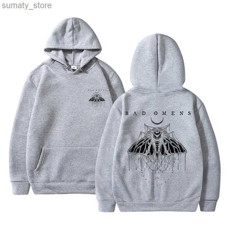 Autumn Winter Men Women Vintage Oversized Sweatshirt Man Rock Punk Gothic Streetwear Male Hoodies Bad Omens Band Graphic Hoodie L250724
