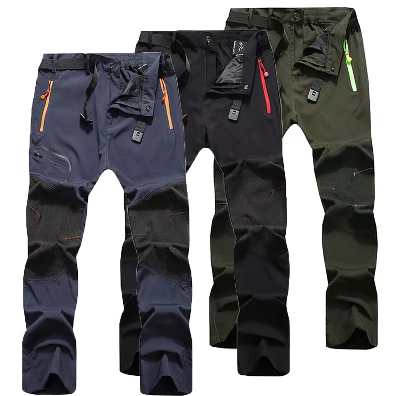 Mens Summer Plus Size Softshell Elastic Camping Hiking Trekking Fishing Hunting Pants Outdoor Cycling Tactical Cargo Trousers 250725