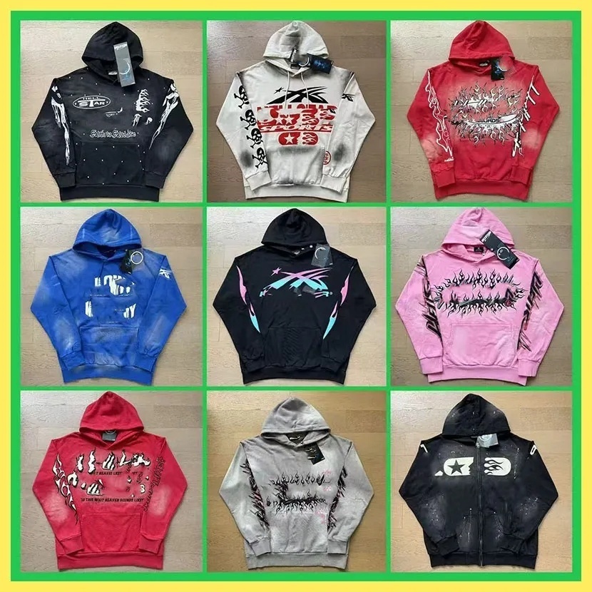 Designer Hellles Mens Zip Up Hoodie Hoodie For Men Women Hell Tracksuits Sports Suit Pants Pullover Vintage Street Graffiti Sweatshirts