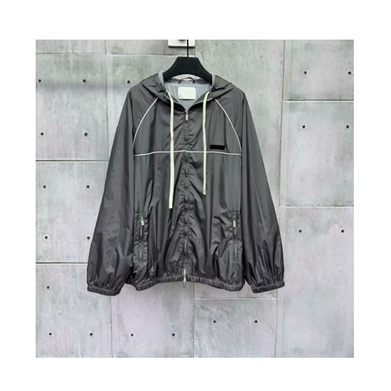 Fashion women jacket designer Outerwear top hooded windproof autumn plaid gray womens jacket high quality outdoor casual loose versatile windbreaker