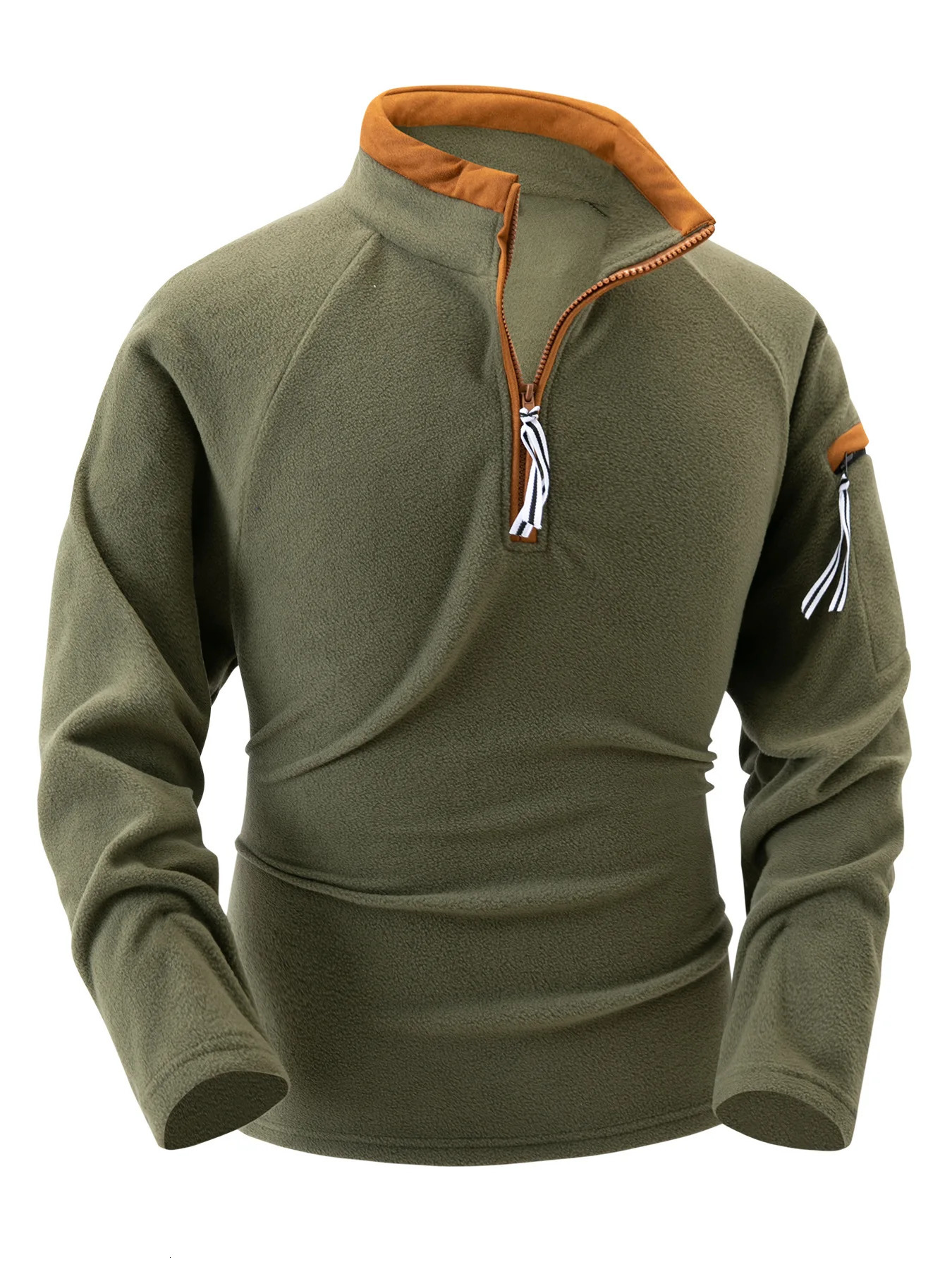 Mens Casual Sports Stand Collar Zipper Long Sleeve Solid Color Shirt Tactical Arm Hoodie Set Training Wear 250725