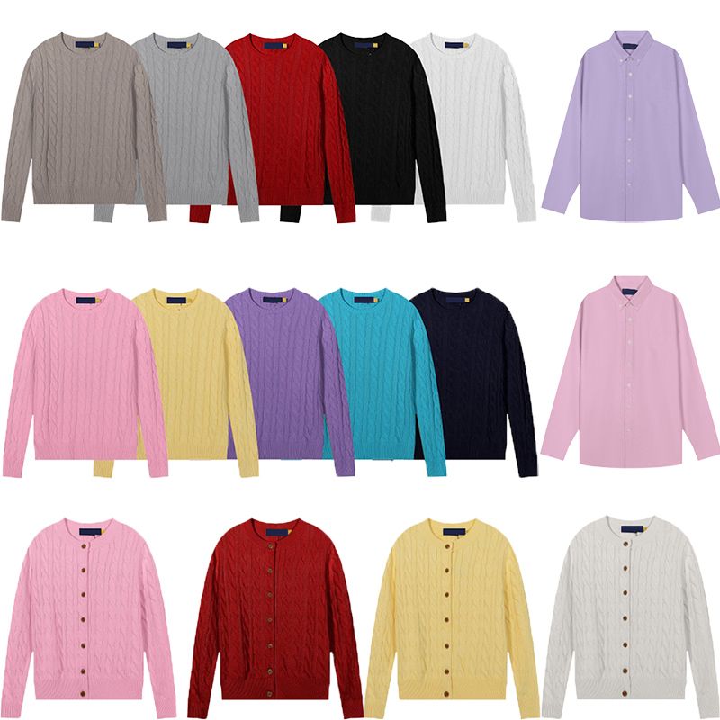 Womens Pony embroidery Ralphliely sweater Crewneck embroidered sweater designer sweater Classic candy cardigan embroidered sweater Cotton shirt top