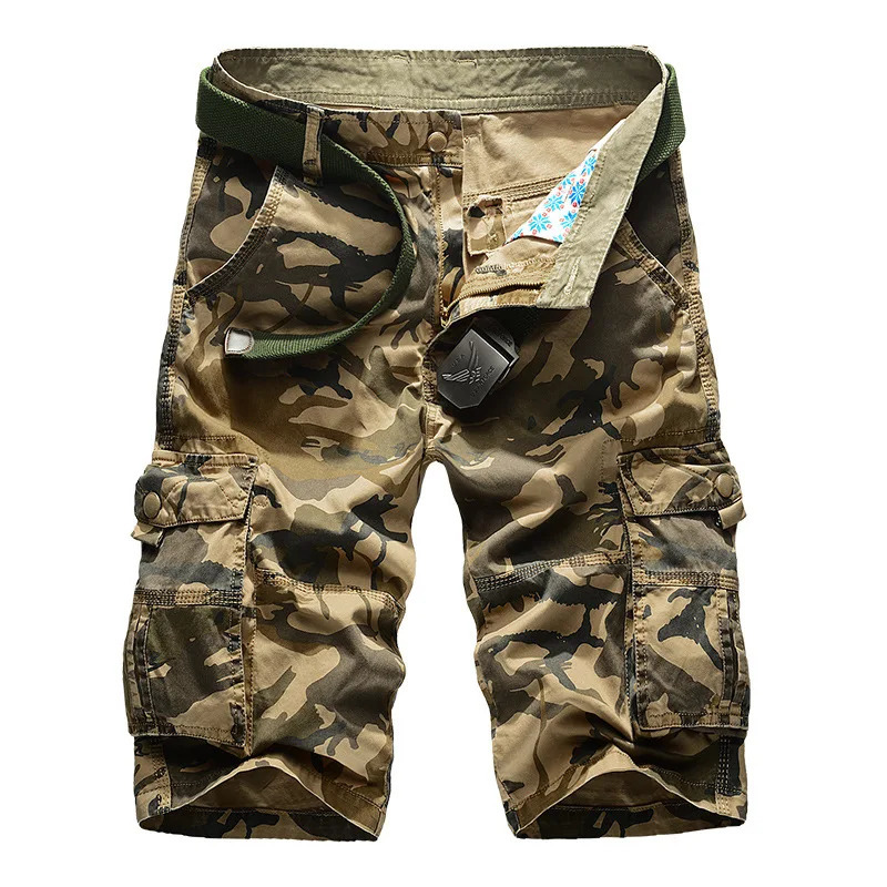 No Belt Camouflage Camo Cargo Shorts Men Mens Casual Male Loose Work Man Military Short Pants Plus Size 250725