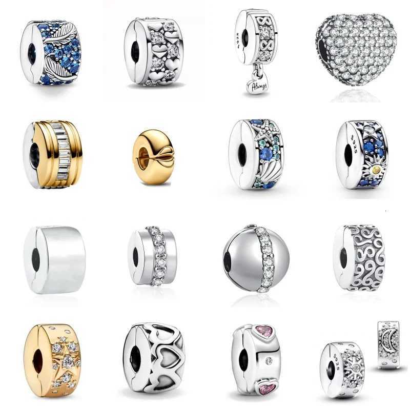 925 Silver Star Clasp Clip Bead Charm Stopper Safety Chain Fit Original Bracelet Jewelry Family Always Pav Clip Accessories XJ250726