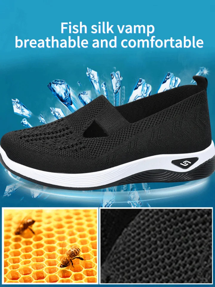 Womens shoes Solid Color Breathable Sneakers casual sneaker womens summer sneakers Low-top Knitted Casual Shoes Mom Shoes 250724