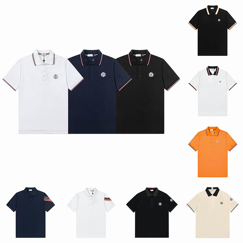 Mens Polos Shirts Designer T Shirt Fashion Black White Lapel Short Sleeve Business Cotton Tops Summer Hip hop Casual Polo Shirt Clothes