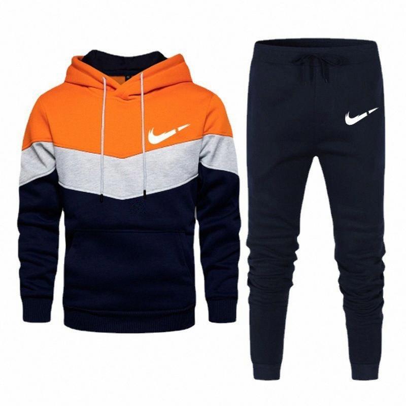 Men's sweater set, European and American style, casual sports sweater, winter fleece, trendy brand, men's sweater pants07