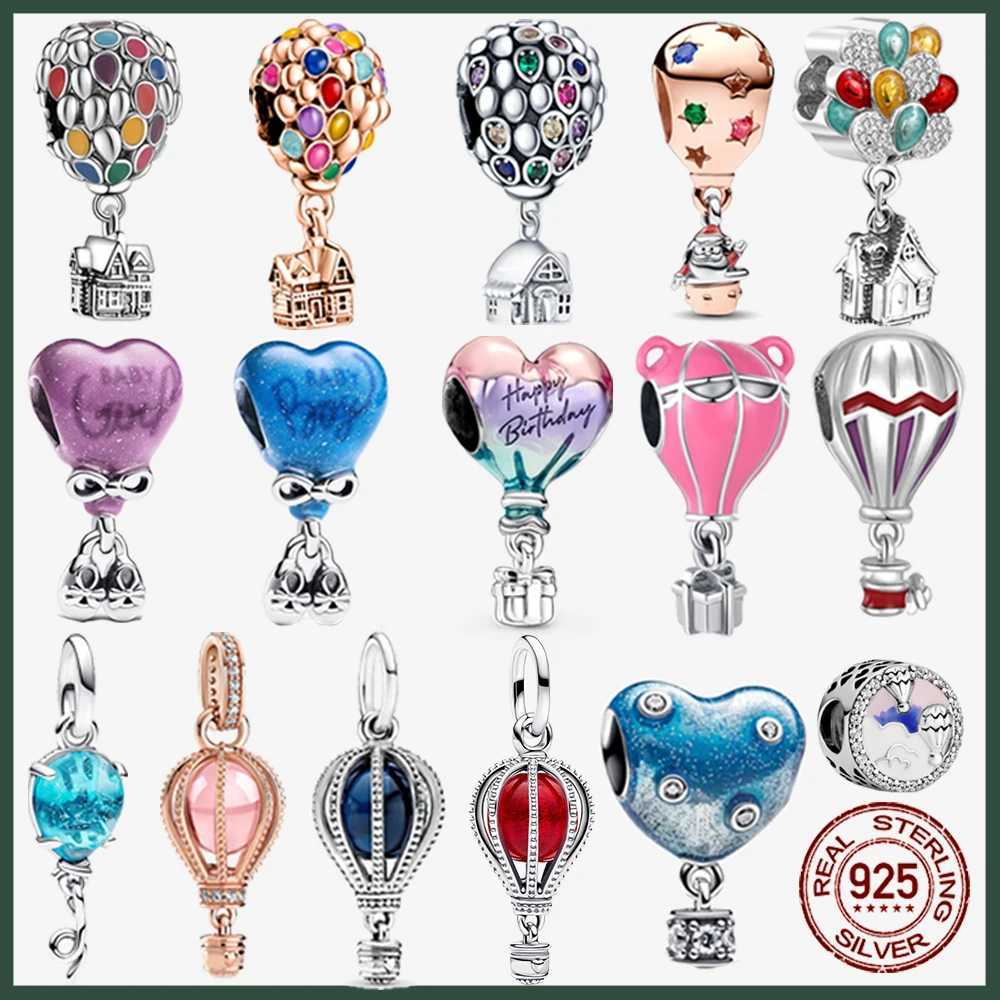 925 Sterling Silver Blue Hot Air Balloon Travel Dangle Charms Fit Original Bracelet Beads Women Jewelry DIY Festival GiftXJ250726