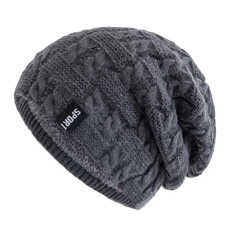 New Women Winter Hats Female Sports Label Casual Beanie Hat Fleece Lined Warm Knitted Hats 250715