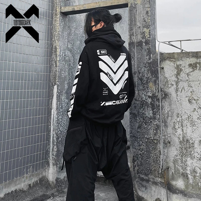 Punk Hoodie Men Fashion Creative Print Sweatshirt Pullover Harajuku Hip Hop Streetwear Tactical Functional Hoodies Techwear 250725