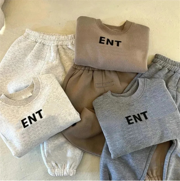 ES Kids Designer Luxury Designer letter printing Set Girls Boys Long sleeved Cotton outdoors sweatshirt r Children's Infant Clothing dhgate