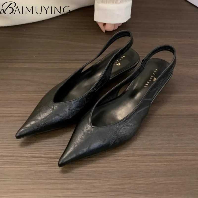Leopard Pointed Toe Sandals High Heels Shoes Women Slippers Slingback Summer 2025 Trend Sexy Dress Loafers Shallow Pumps Mujer Z250725