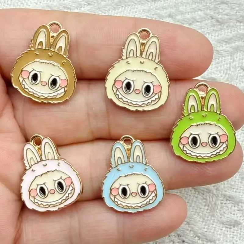 10pcs Cartoon Enamel Rabbit Charm Pendants DIY Handmade Earrings Bracelets Necklaces Jewelry Making Crafts Accessories XJ250726