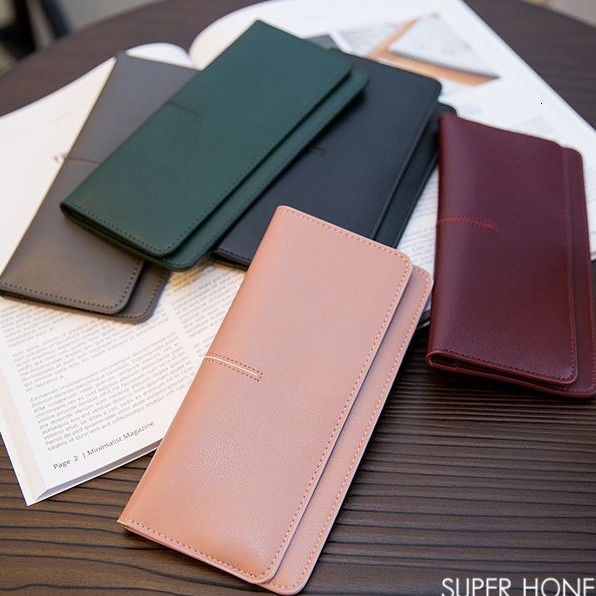 Free Shipping 2025 Summer New Designer Bag Simple Ultra-thin Long Leather Wallet For Women Genuine Leather Elegant Buckle Soft Money Clip High-quali