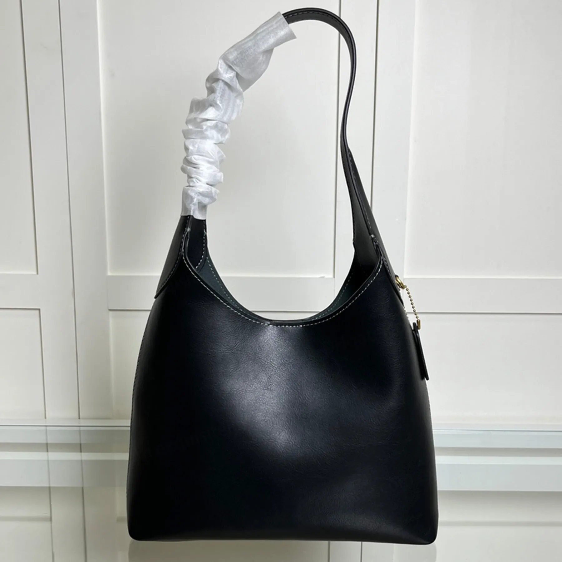 High Quality Brooklyn Shoulder Bag Luxury Designer Grain Genuine Leather Handbag Gold Hardware Magnetic Snap Closure Tote Bag Women Casual Shopping