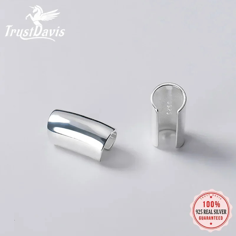 TrustDavis Real 925 Sterling Silver Smooth Surface Ear Cuff Clip on Earrings For Women Wedding Party Fine S925 Jewelry DA1794 250723